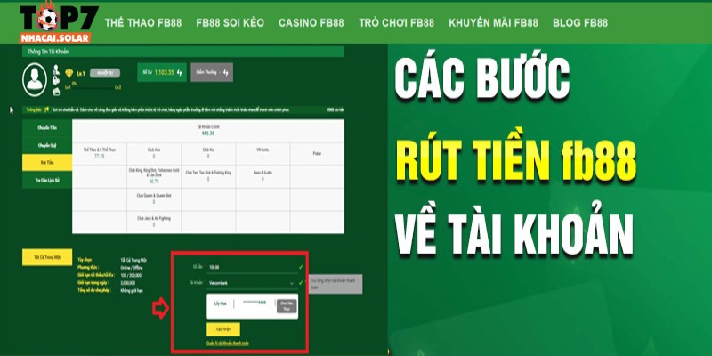 Các bước rút tiền chi tiết theo từng cách khác nhau