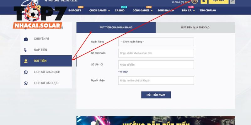 Hướng dẫn rút tiền nhanh gọn tại Sky88